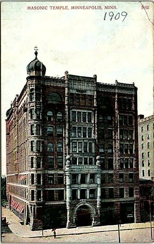 Masonic Temple, Minneapolis, Minn. (postmarked/dated 1909)